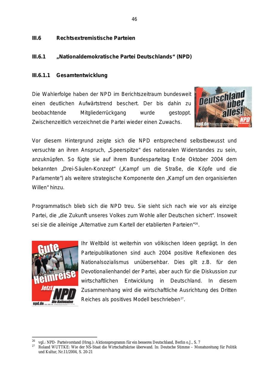 Seite 46 des Verfassungsschutzbericht 2004 Mecklenburg-Vorpommern