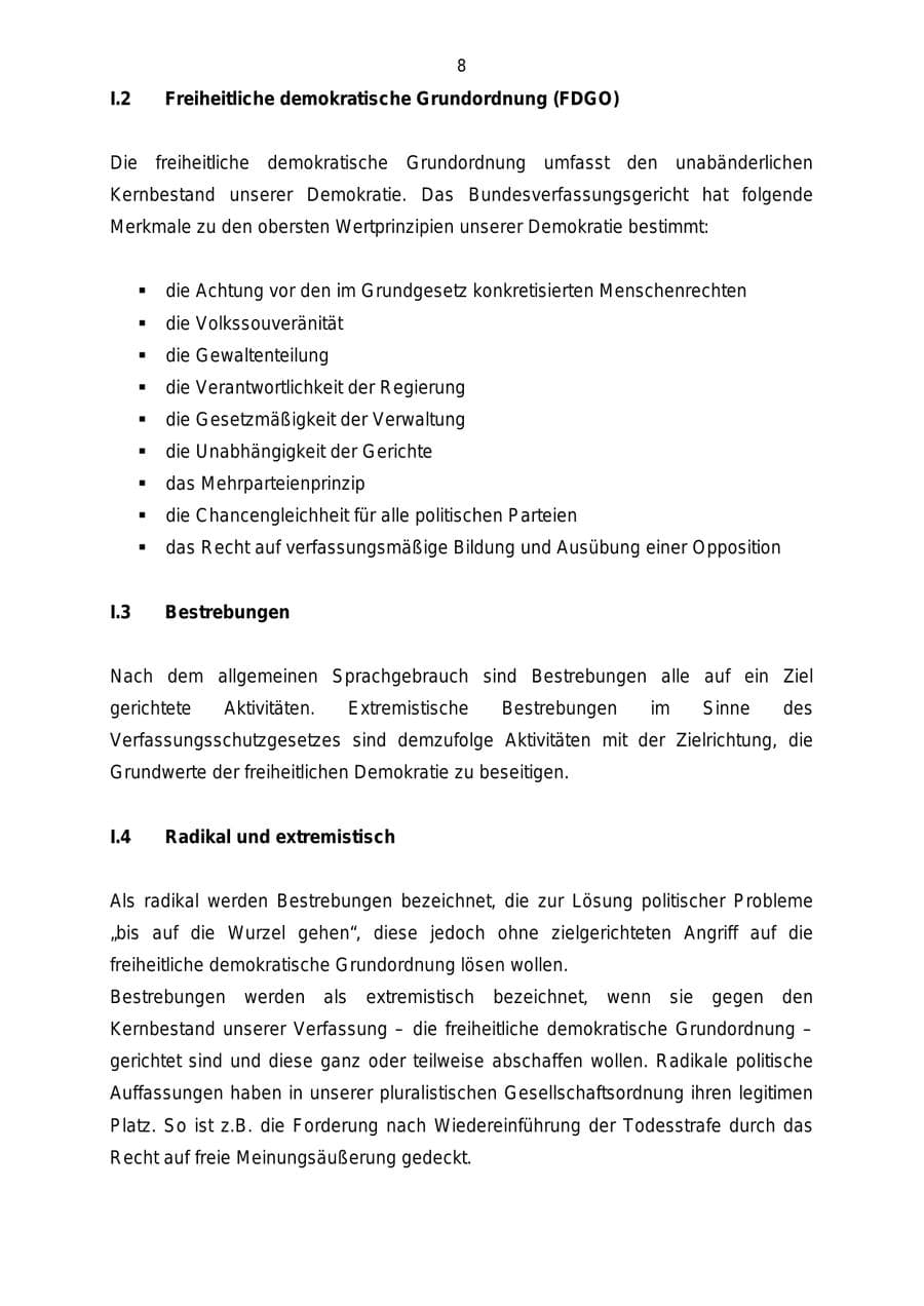 Seite 8 des Verfassungsschutzbericht 2004 Mecklenburg-Vorpommern