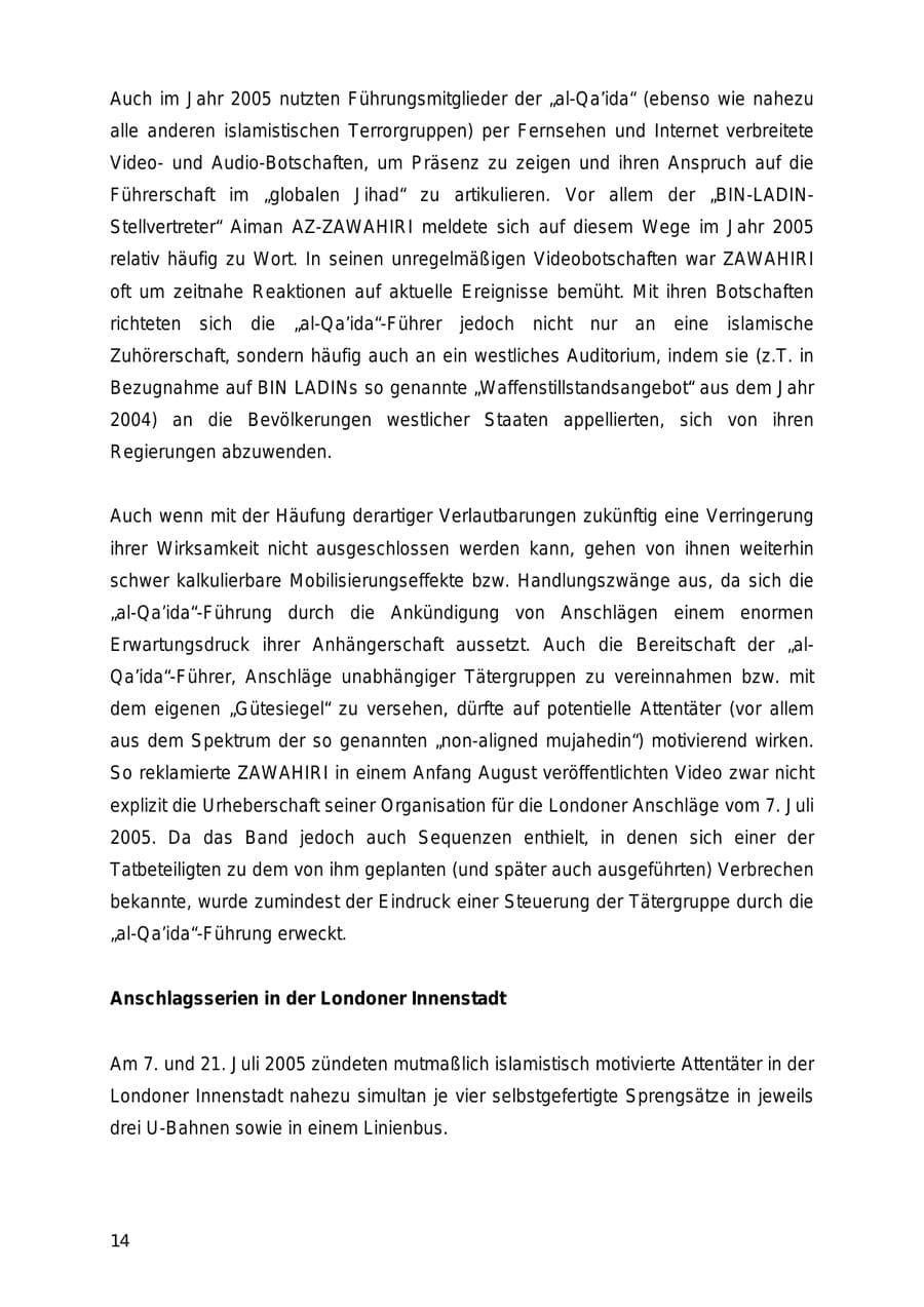 Seite 14 des Verfassungsschutzbericht 2005 Mecklenburg-Vorpommern