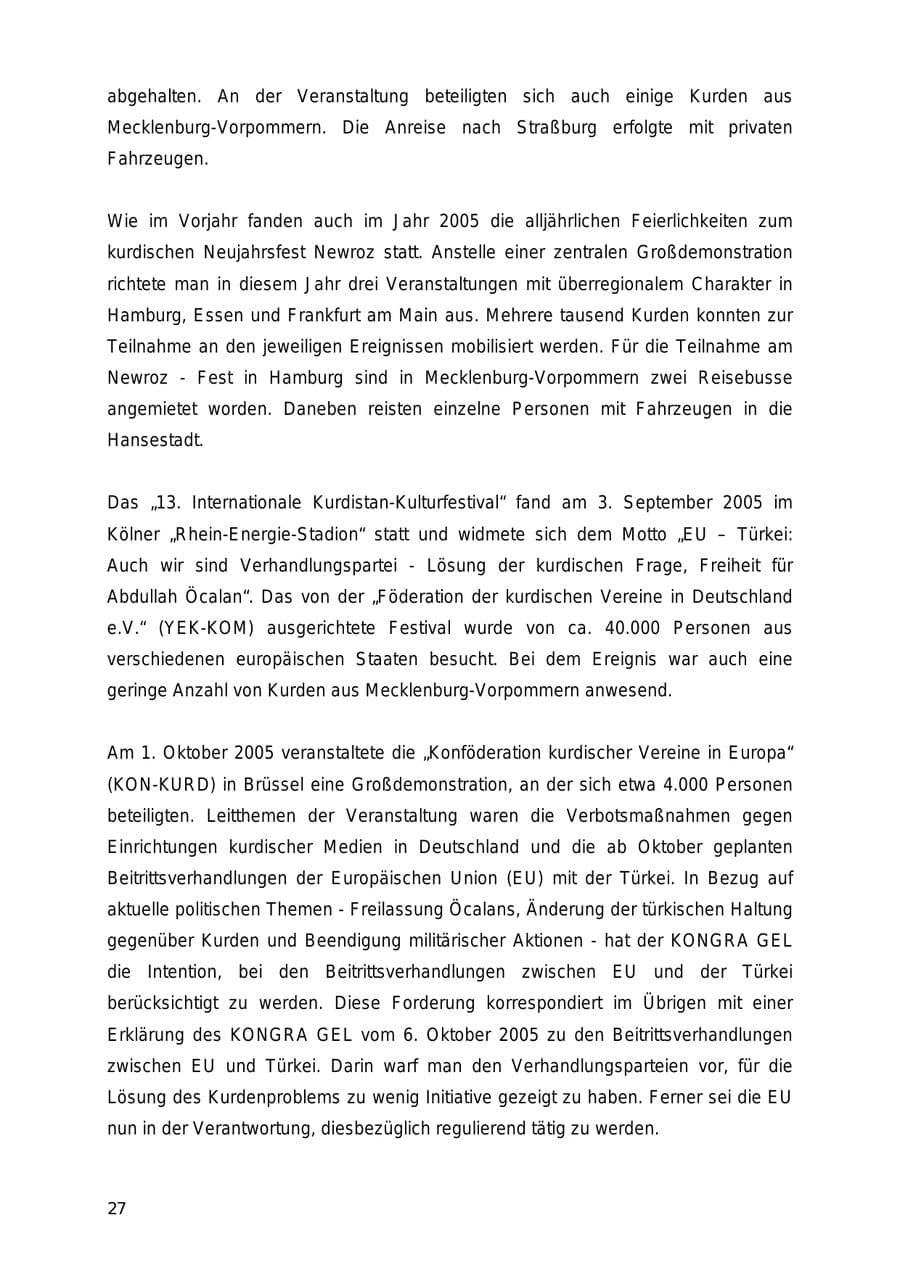 Seite 27 des Verfassungsschutzbericht 2005 Mecklenburg-Vorpommern