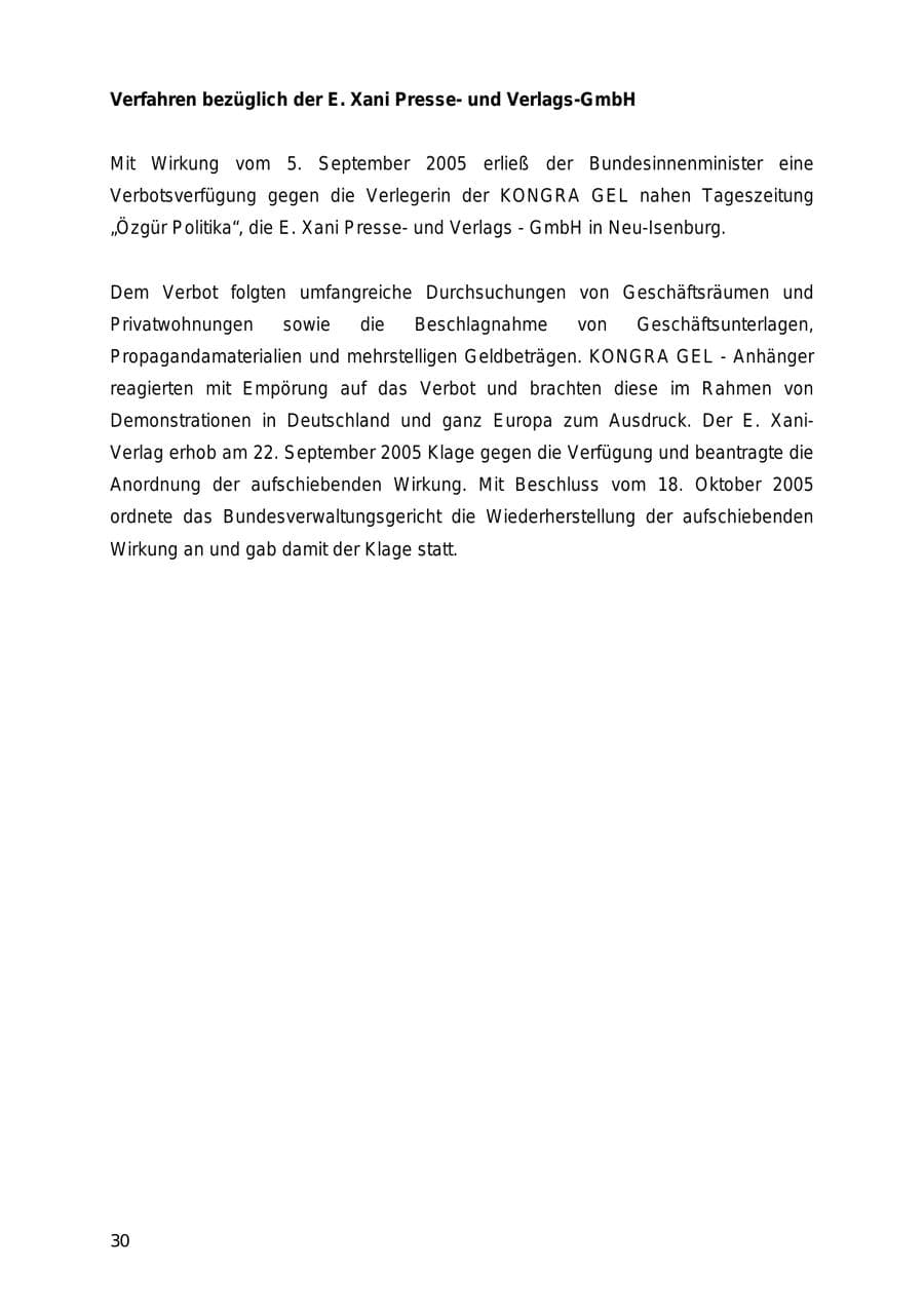 Seite 30 des Verfassungsschutzbericht 2005 Mecklenburg-Vorpommern