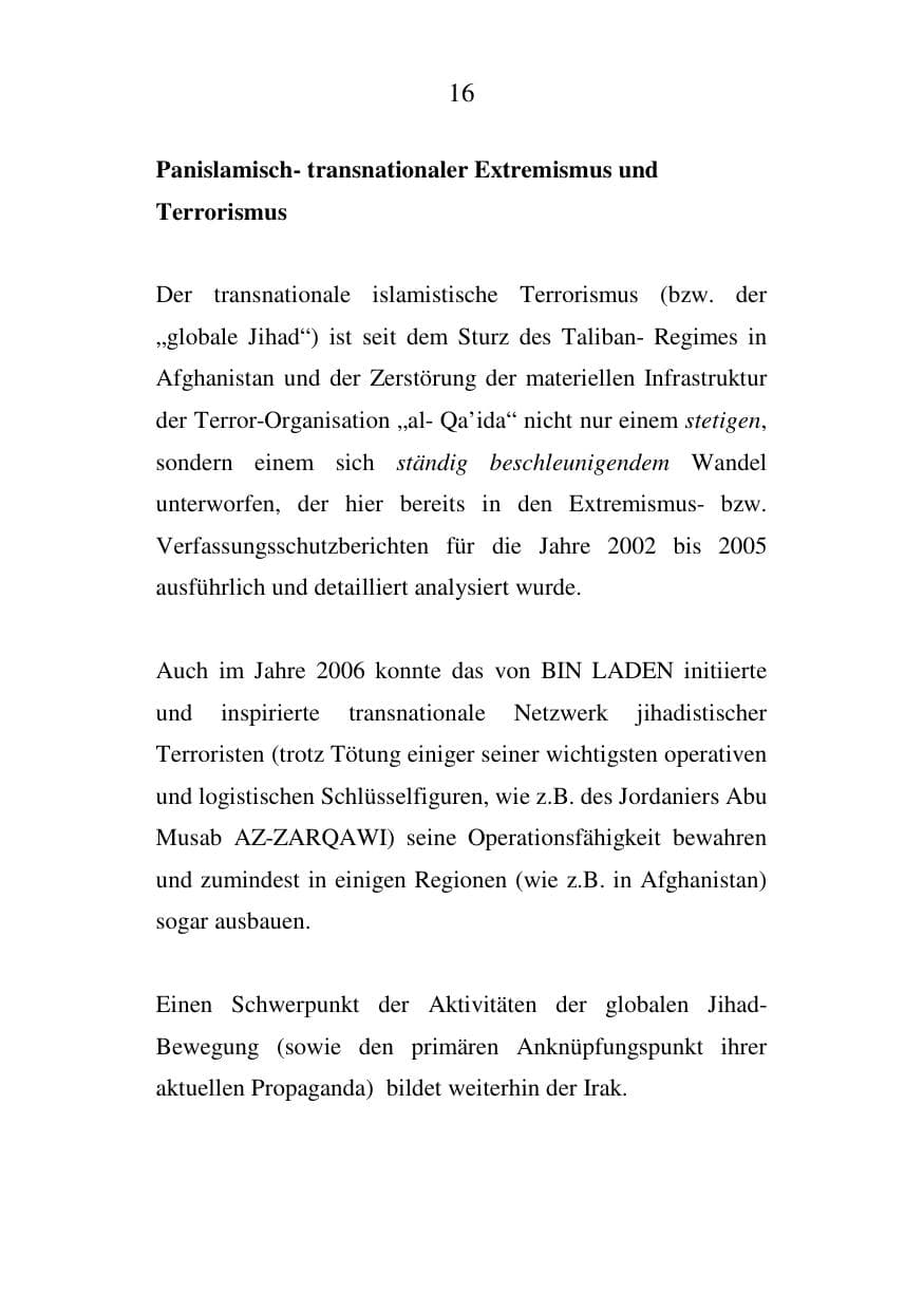 Seite 17 des Verfassungsschutzbericht 2006 Mecklenburg-Vorpommern