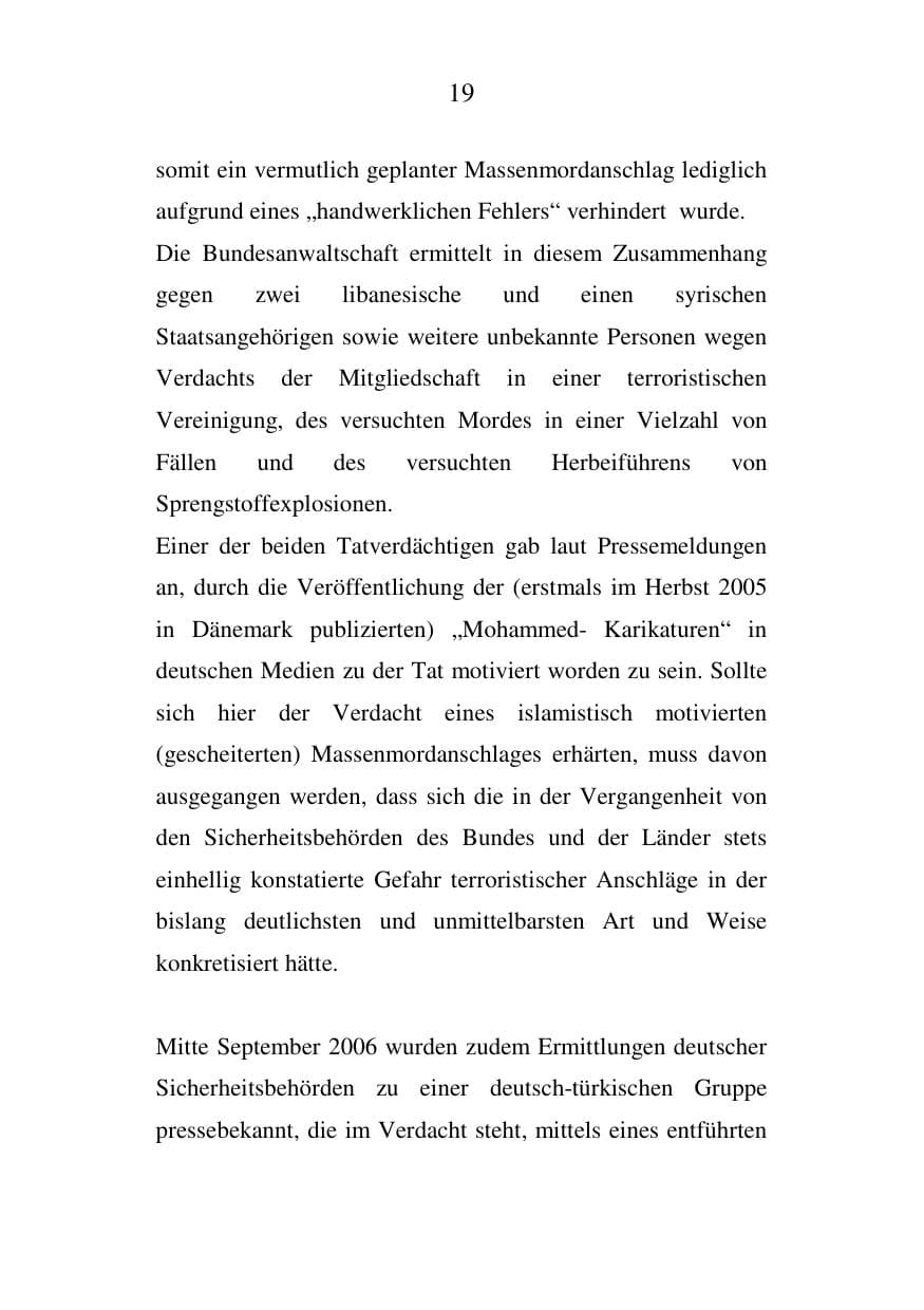 Seite 20 des Verfassungsschutzbericht 2006 Mecklenburg-Vorpommern
