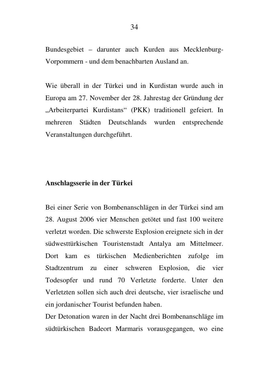 Seite 35 des Verfassungsschutzbericht 2006 Mecklenburg-Vorpommern