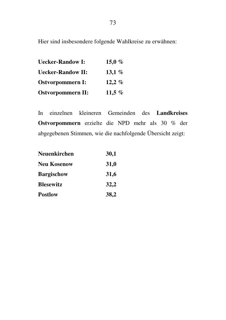 Seite 74 des Verfassungsschutzbericht 2006 Mecklenburg-Vorpommern