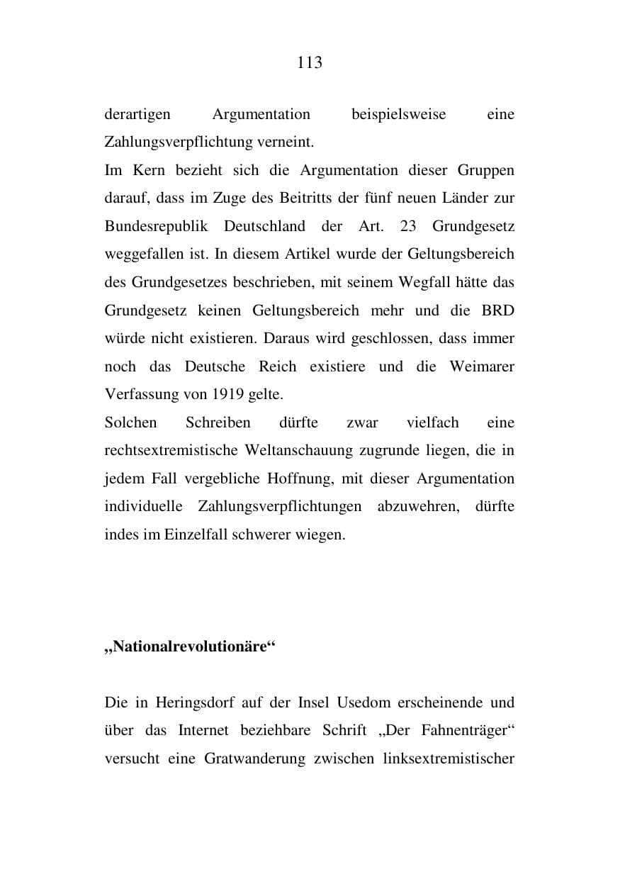 Seite 113 des Verfassungsschutzbericht 2007 Mecklenburg-Vorpommern