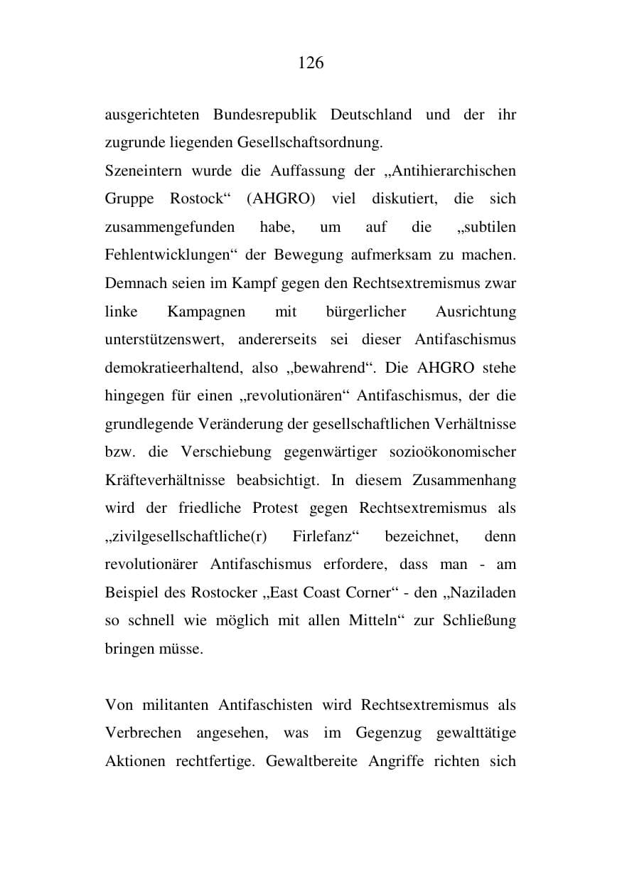 Seite 126 des Verfassungsschutzbericht 2007 Mecklenburg-Vorpommern