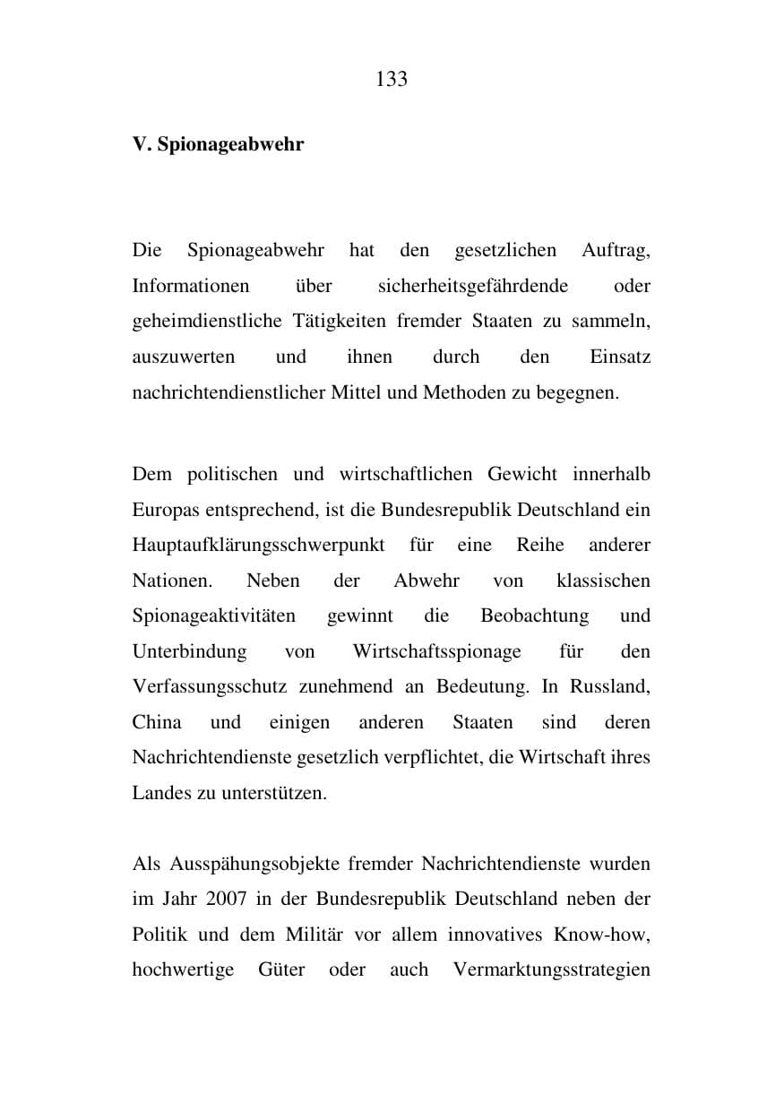 Seite 133 des Verfassungsschutzbericht 2007 Mecklenburg-Vorpommern