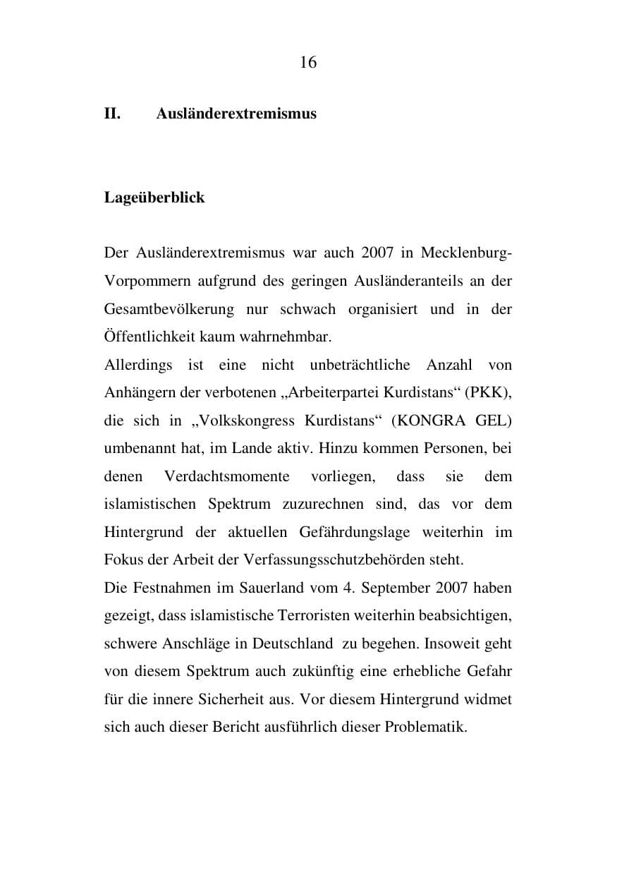 Seite 16 des Verfassungsschutzbericht 2007 Mecklenburg-Vorpommern