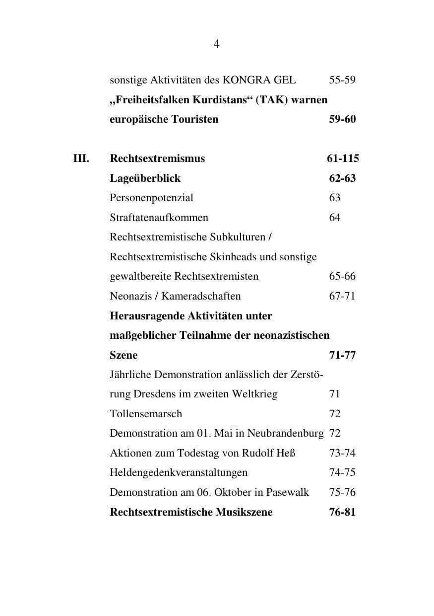 Seite 4 des Verfassungsschutzbericht 2007 Mecklenburg-Vorpommern