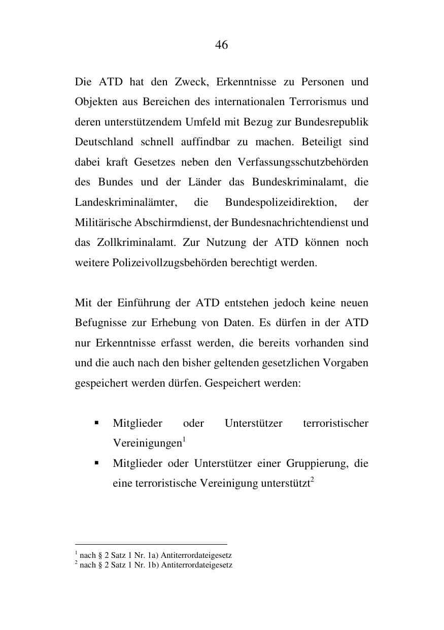 Seite 46 des Verfassungsschutzbericht 2007 Mecklenburg-Vorpommern