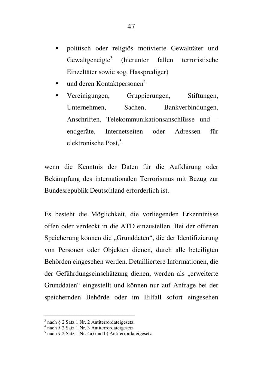 Seite 47 des Verfassungsschutzbericht 2007 Mecklenburg-Vorpommern