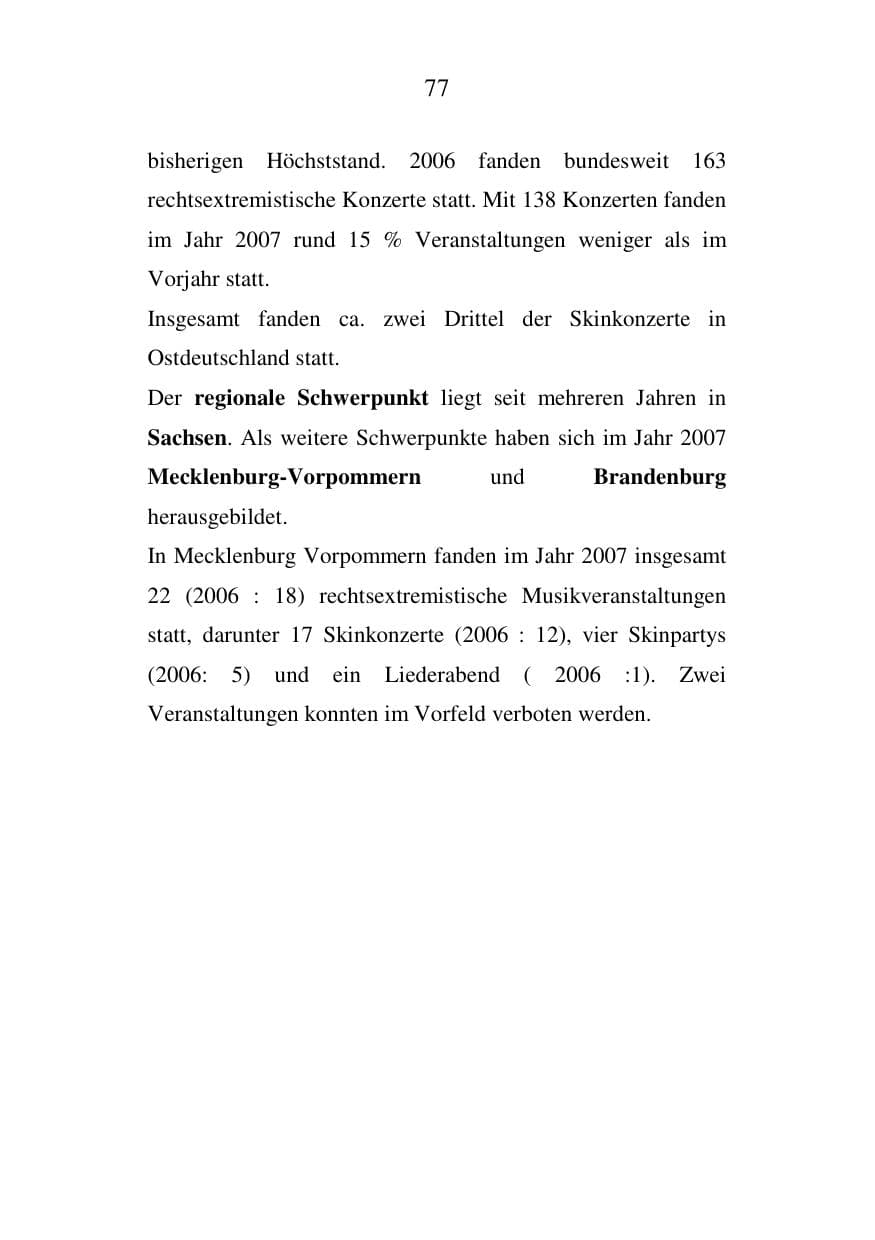 Seite 77 des Verfassungsschutzbericht 2007 Mecklenburg-Vorpommern