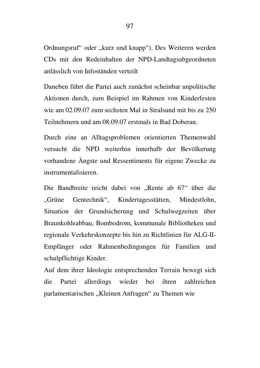 Seite 97 des Verfassungsschutzbericht 2007 Mecklenburg-Vorpommern