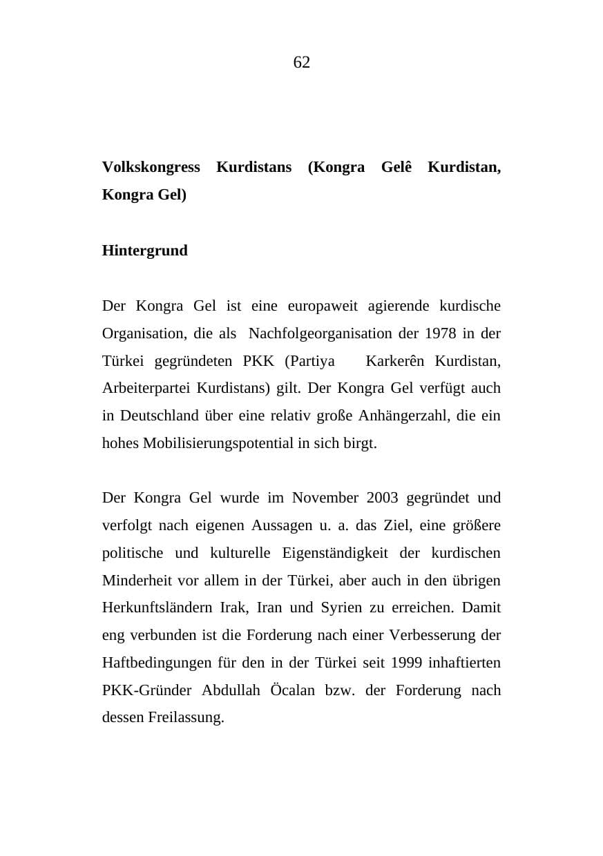 Seite 62 des Verfassungsschutzbericht 2008 Mecklenburg-Vorpommern
