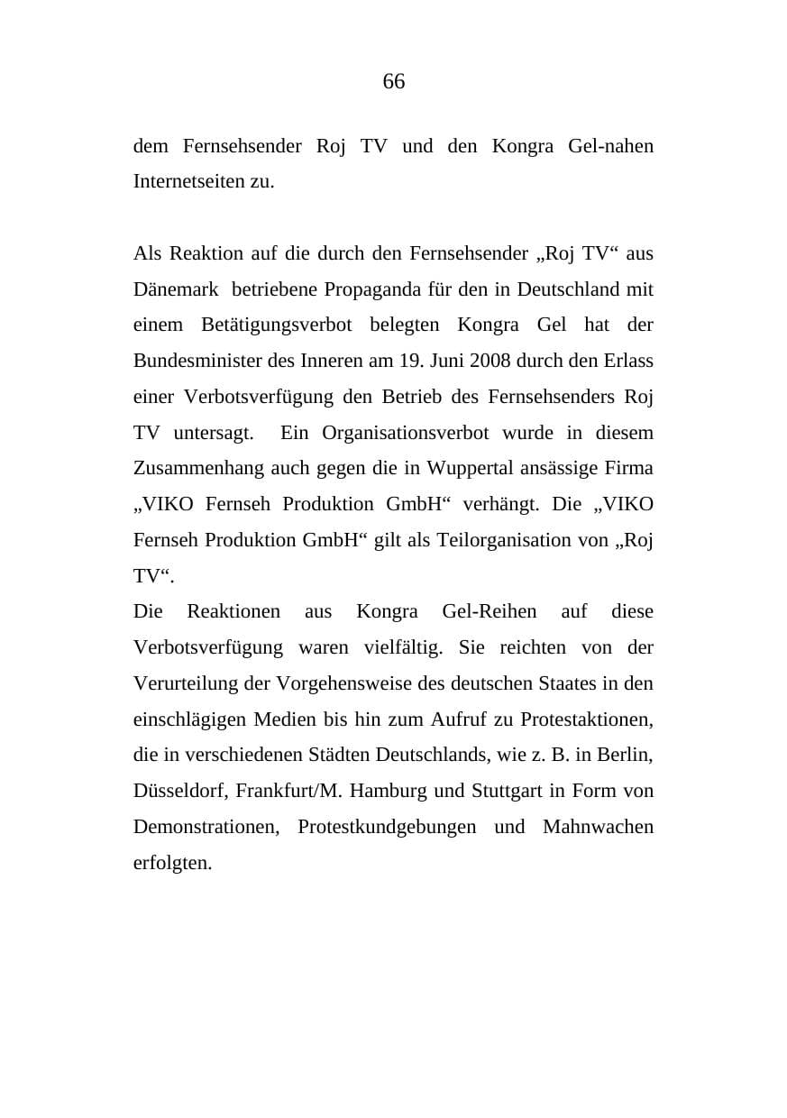 Seite 66 des Verfassungsschutzbericht 2008 Mecklenburg-Vorpommern