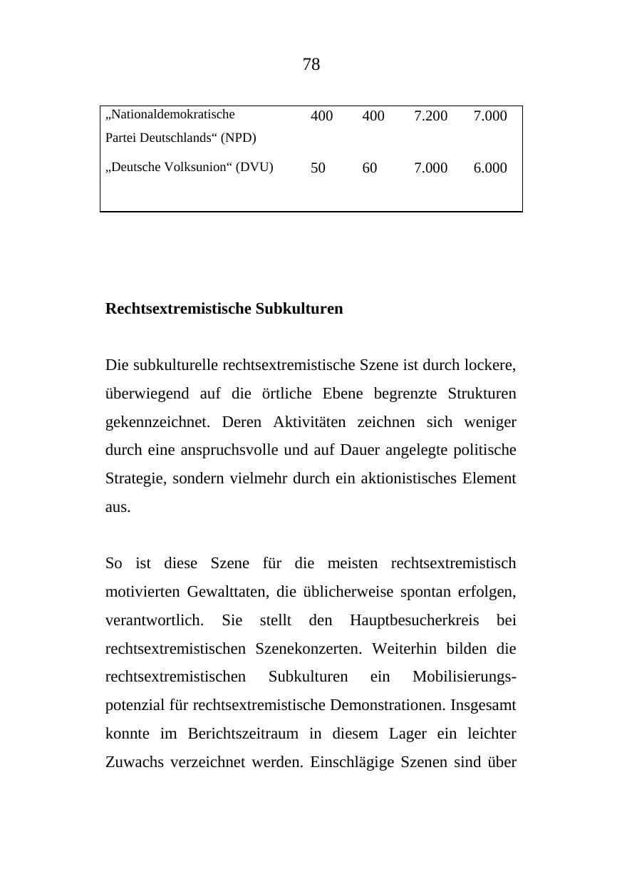 Seite 78 des Verfassungsschutzbericht 2008 Mecklenburg-Vorpommern