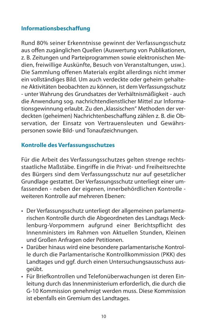 Seite 11 des Verfassungsschutzbericht 2009 Mecklenburg-Vorpommern