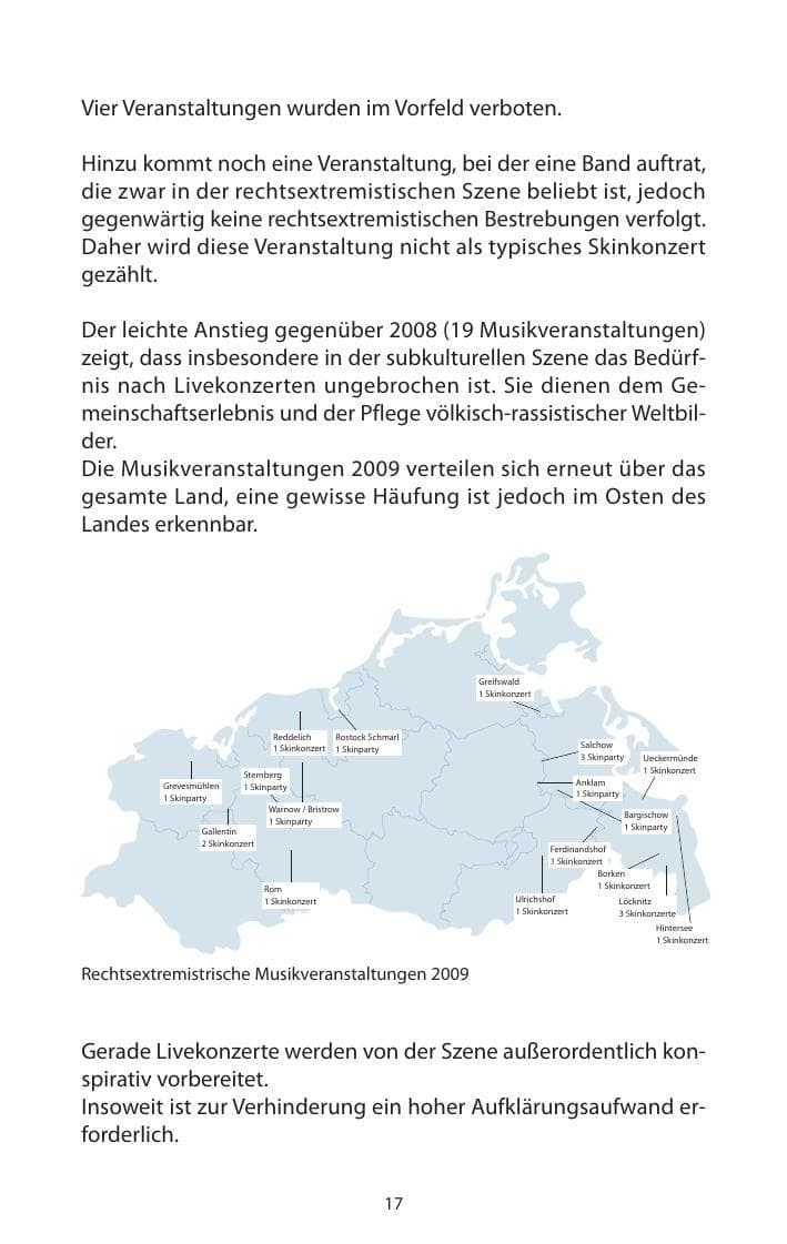 Seite 18 des Verfassungsschutzbericht 2009 Mecklenburg-Vorpommern