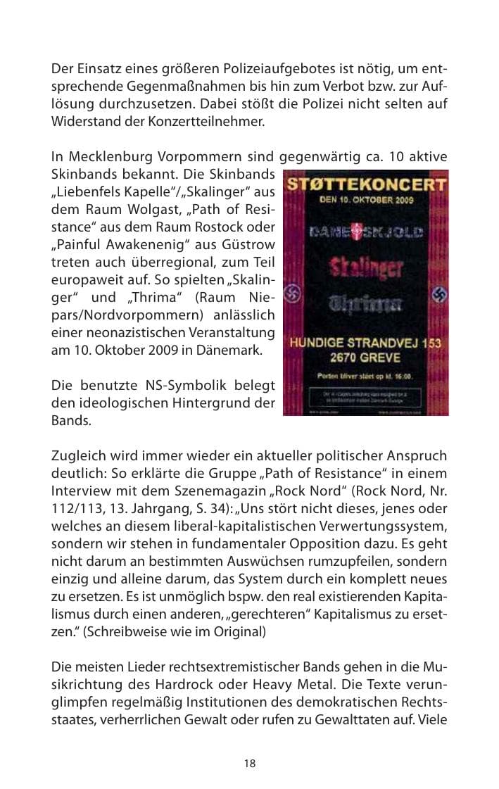 Seite 19 des Verfassungsschutzbericht 2009 Mecklenburg-Vorpommern