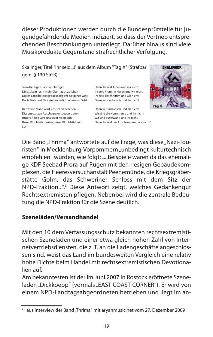 Seite 20 des Verfassungsschutzbericht 2009 Mecklenburg-Vorpommern