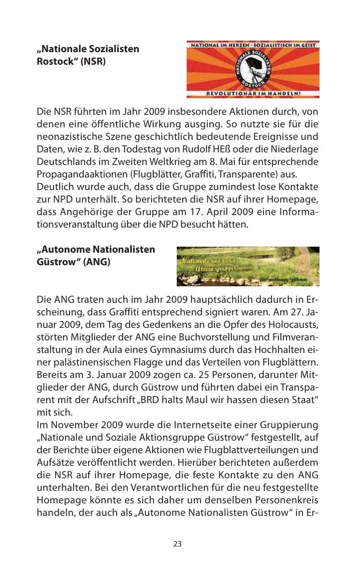 Seite 24 des Verfassungsschutzbericht 2009 Mecklenburg-Vorpommern