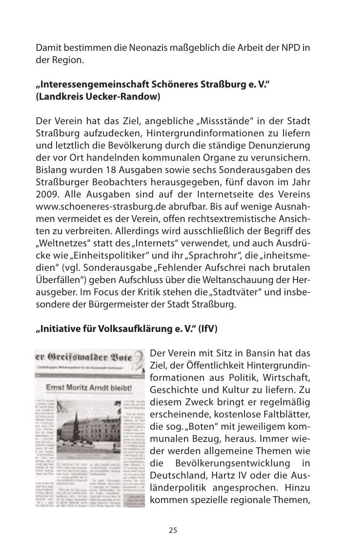 Seite 26 des Verfassungsschutzbericht 2009 Mecklenburg-Vorpommern