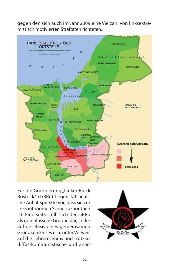 Seite 63 des Verfassungsschutzbericht 2009 Mecklenburg-Vorpommern