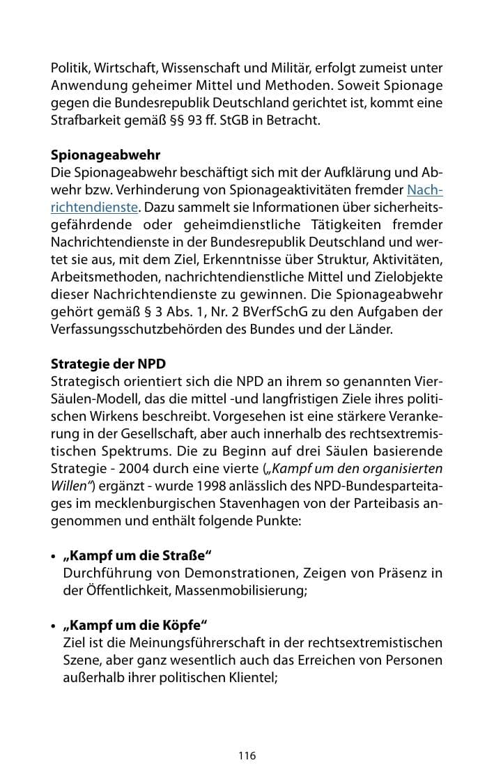 Seite 117 des Verfassungsschutzbericht 2010 Mecklenburg-Vorpommern