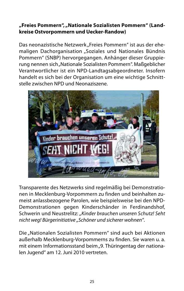 Seite 26 des Verfassungsschutzbericht 2010 Mecklenburg-Vorpommern