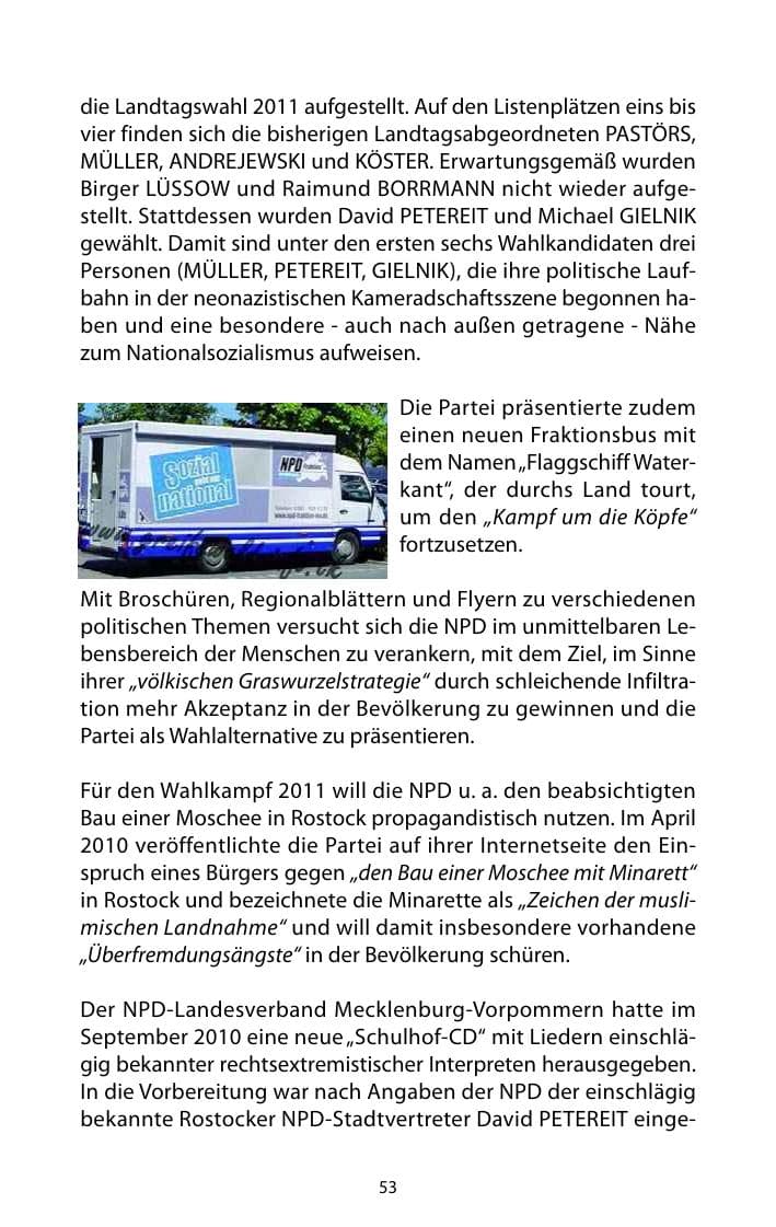 Seite 54 des Verfassungsschutzbericht 2010 Mecklenburg-Vorpommern