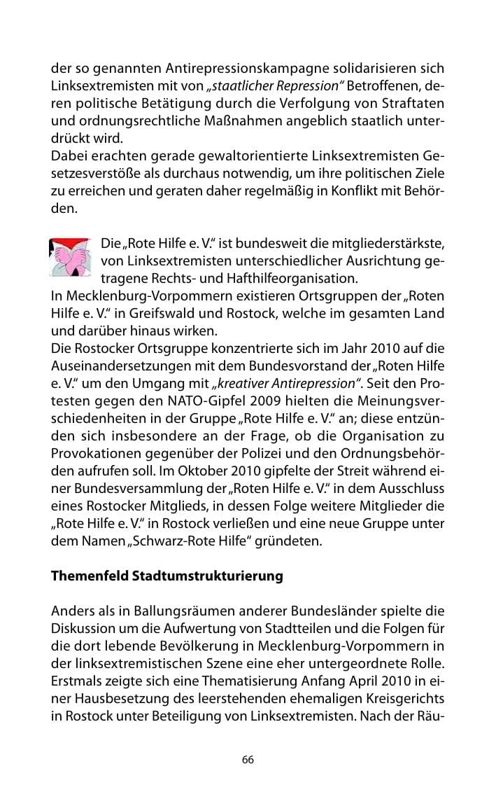 Seite 67 des Verfassungsschutzbericht 2010 Mecklenburg-Vorpommern