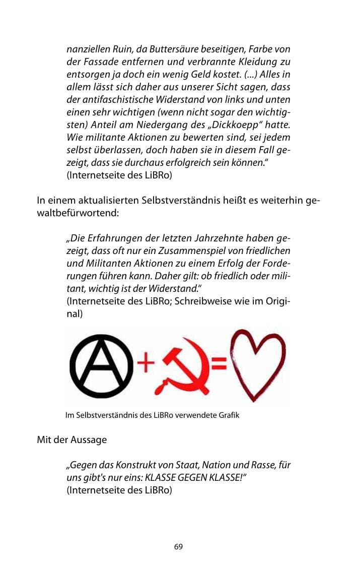 Seite 70 des Verfassungsschutzbericht 2010 Mecklenburg-Vorpommern