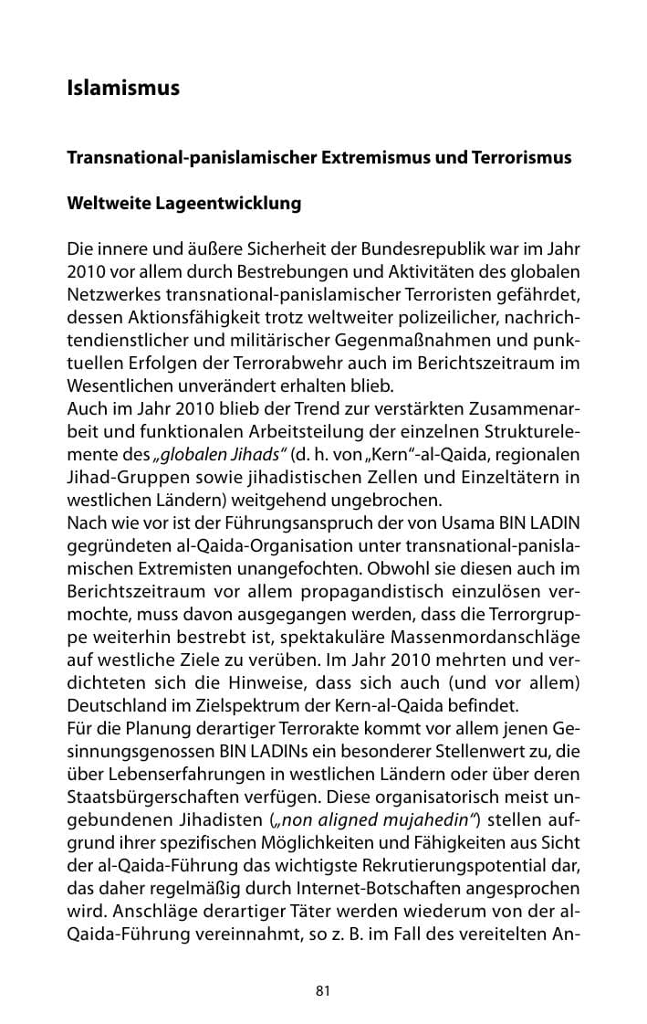 Seite 82 des Verfassungsschutzbericht 2010 Mecklenburg-Vorpommern