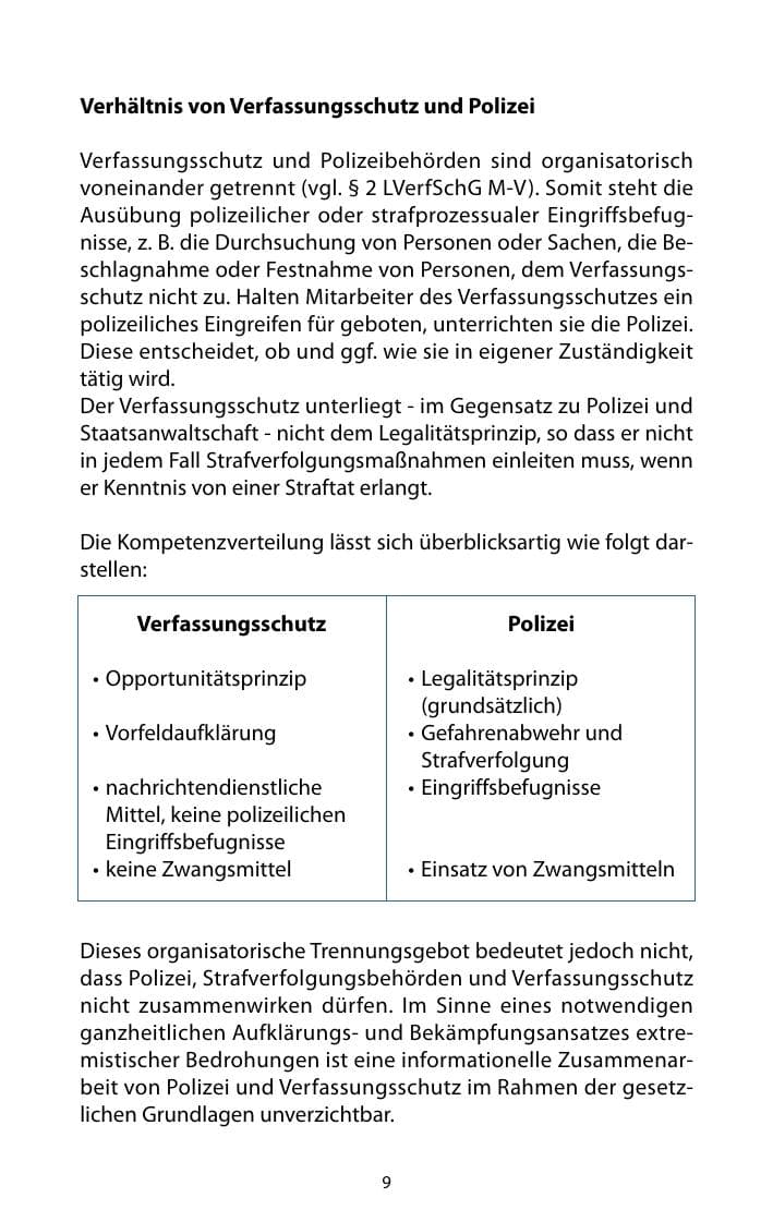 Seite 10 des Verfassungsschutzbericht 2010 Mecklenburg-Vorpommern