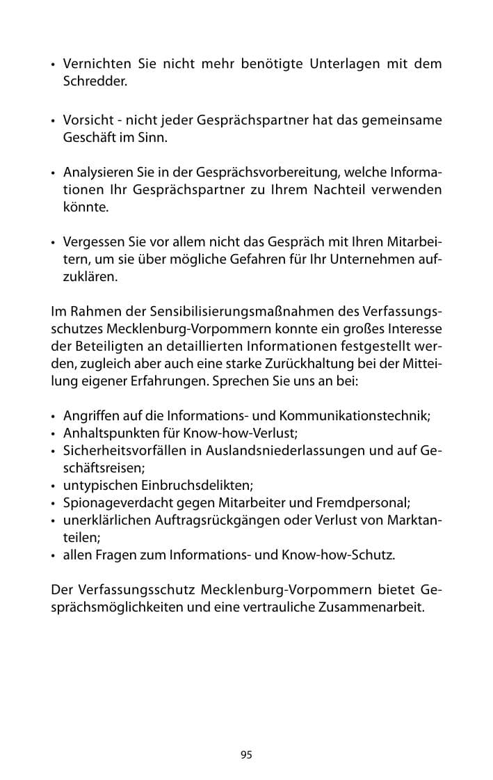 Seite 96 des Verfassungsschutzbericht 2010 Mecklenburg-Vorpommern