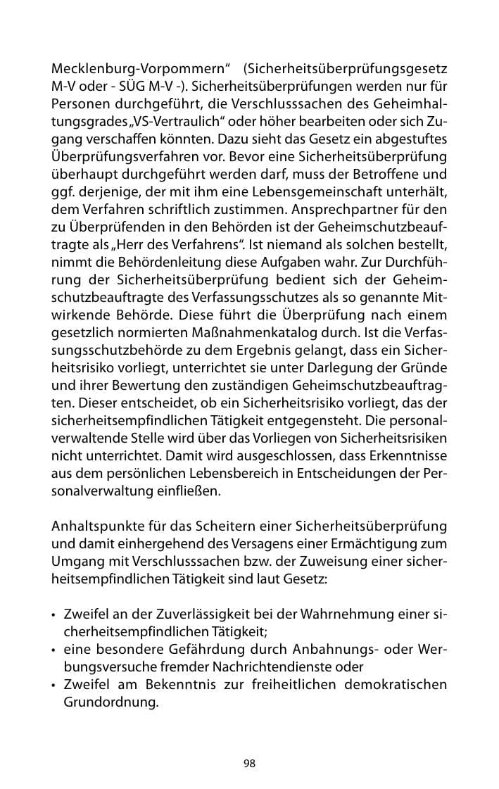 Seite 99 des Verfassungsschutzbericht 2010 Mecklenburg-Vorpommern