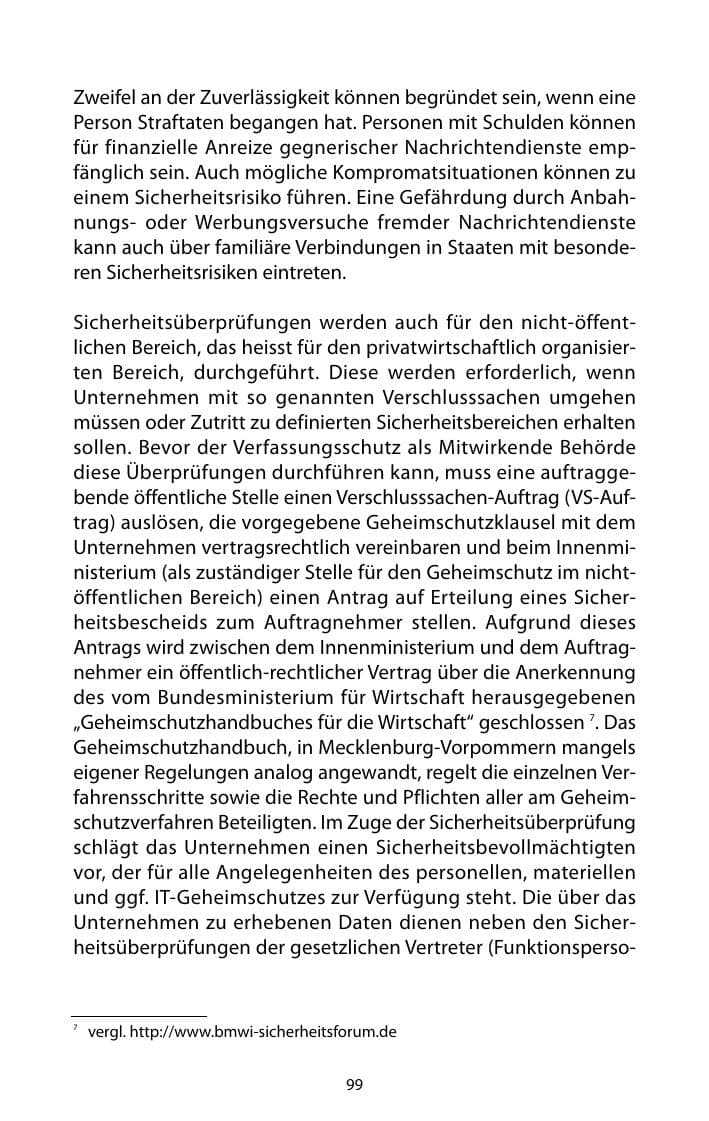 Seite 100 des Verfassungsschutzbericht 2010 Mecklenburg-Vorpommern