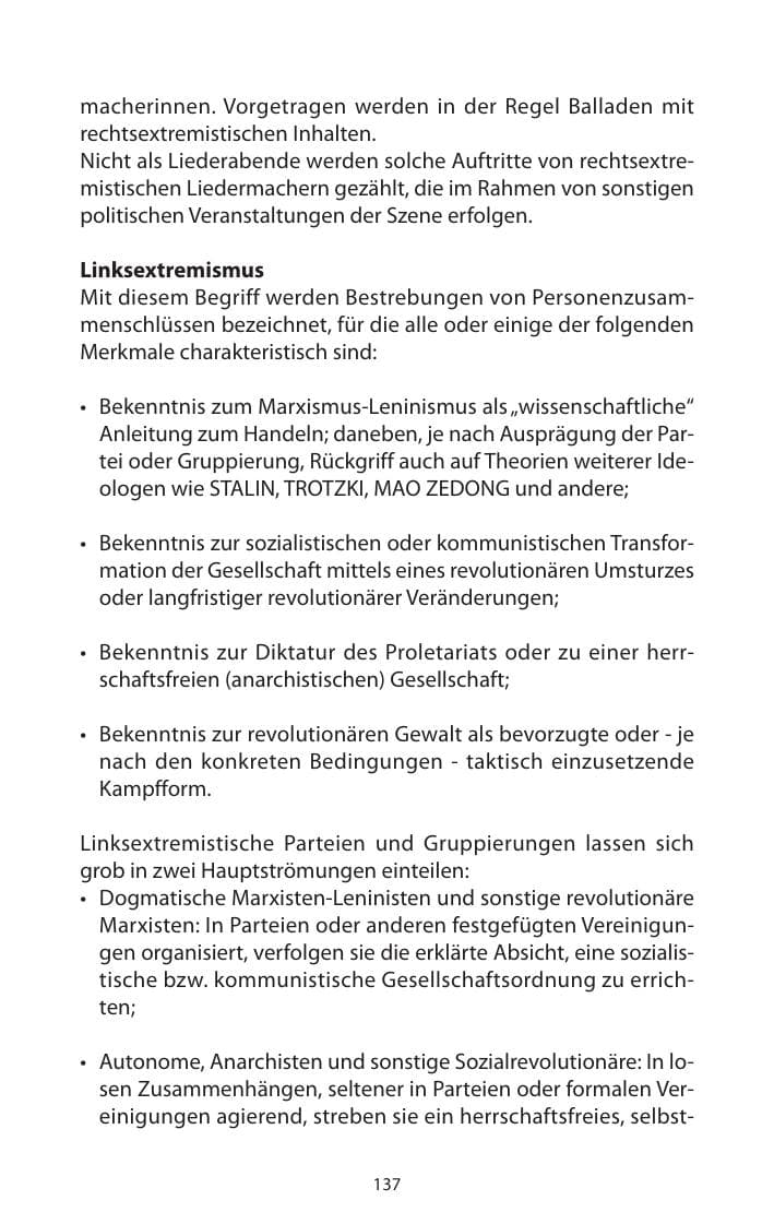 Seite 139 des Verfassungsschutzbericht 2011 Mecklenburg-Vorpommern