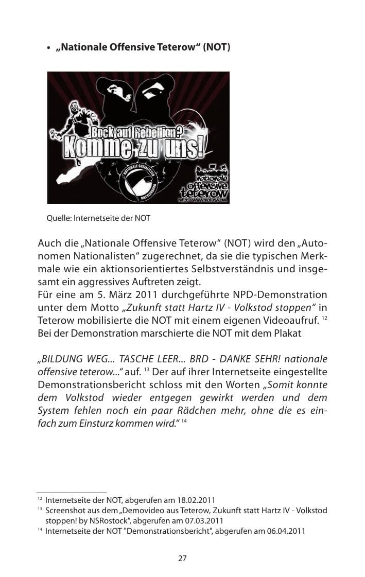 Seite 29 des Verfassungsschutzbericht 2011 Mecklenburg-Vorpommern