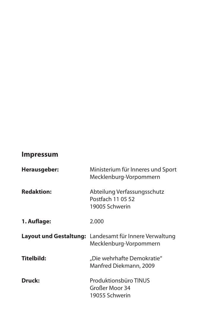 Seite 4 des Verfassungsschutzbericht 2011 Mecklenburg-Vorpommern