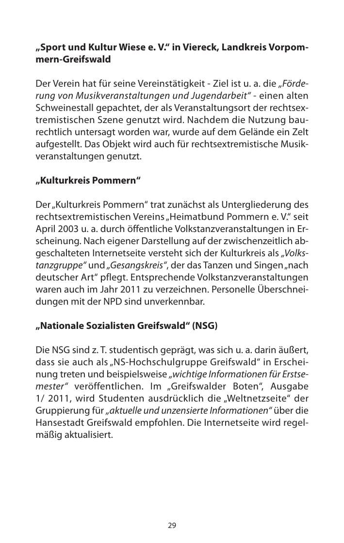 Seite 31 des Verfassungsschutzbericht 2011 Mecklenburg-Vorpommern
