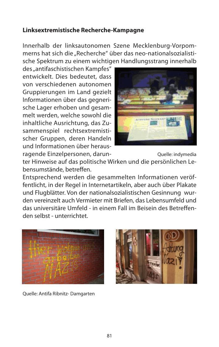 Seite 83 des Verfassungsschutzbericht 2011 Mecklenburg-Vorpommern