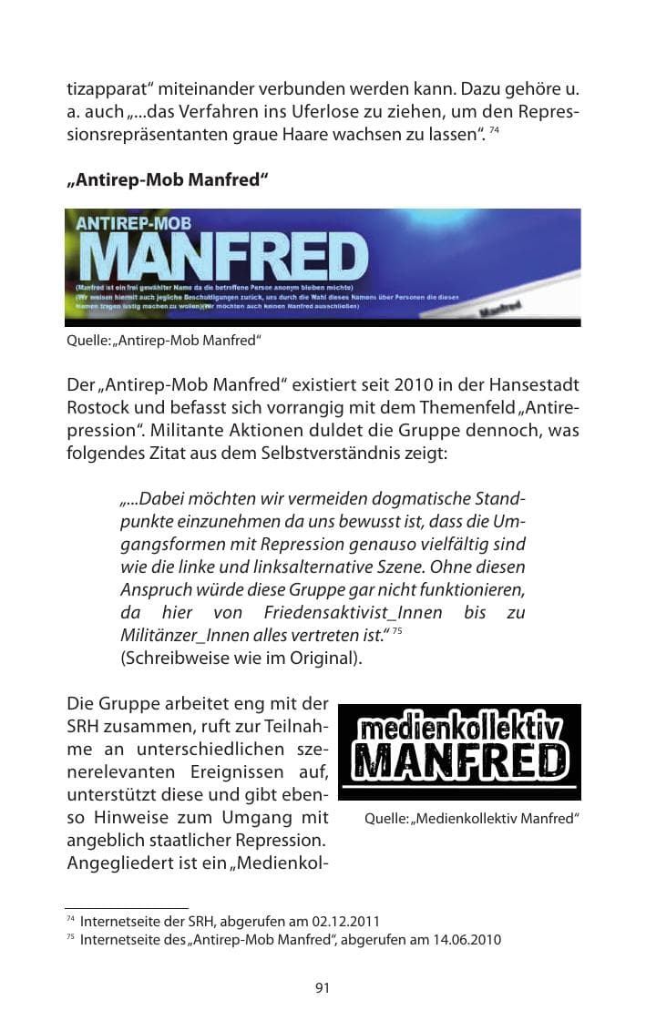 Seite 93 des Verfassungsschutzbericht 2011 Mecklenburg-Vorpommern