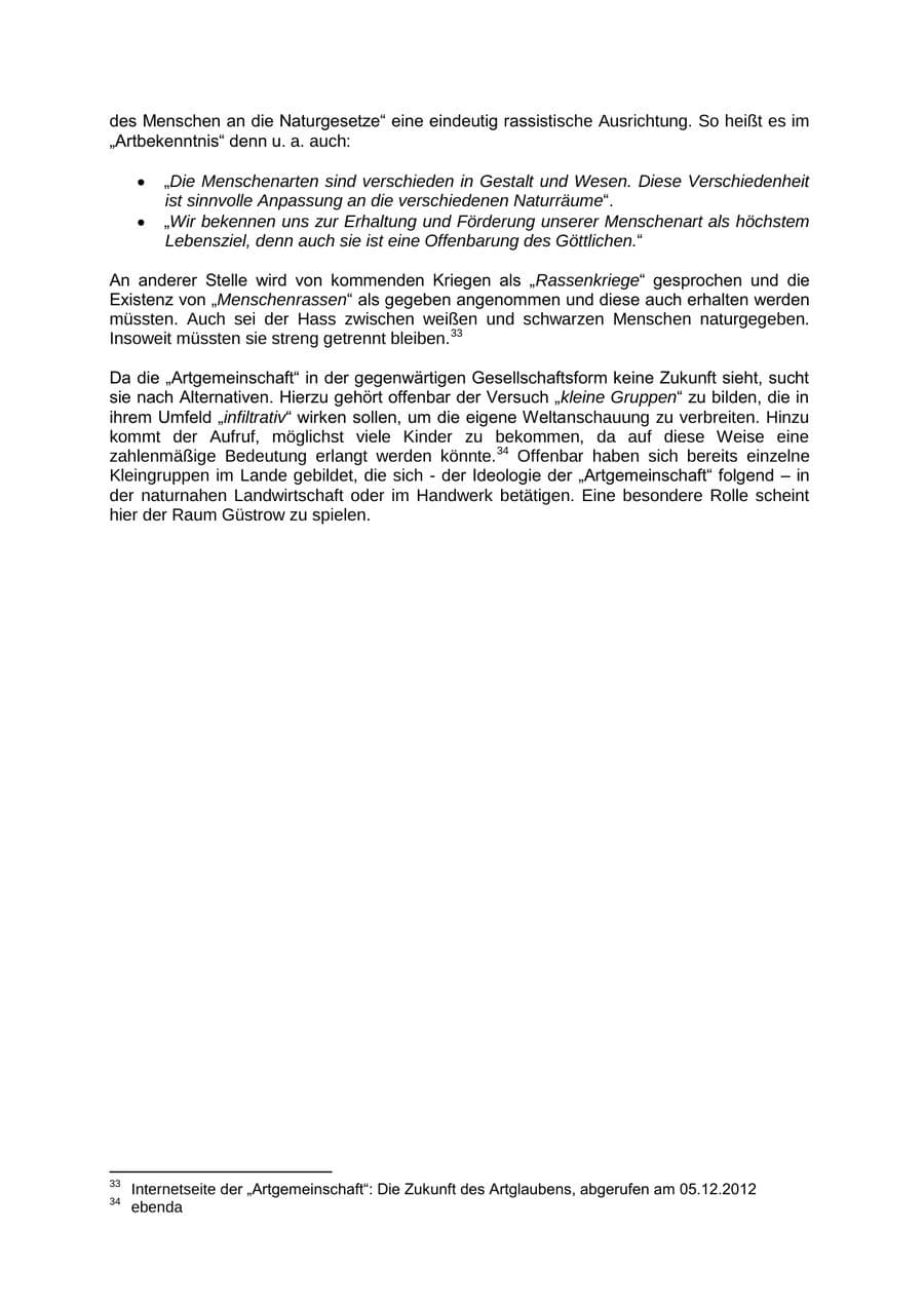Seite 29 des Verfassungsschutzbericht 2012 Mecklenburg-Vorpommern