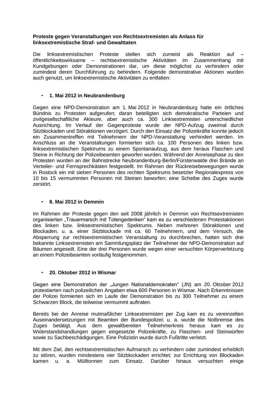 Seite 55 des Verfassungsschutzbericht 2012 Mecklenburg-Vorpommern