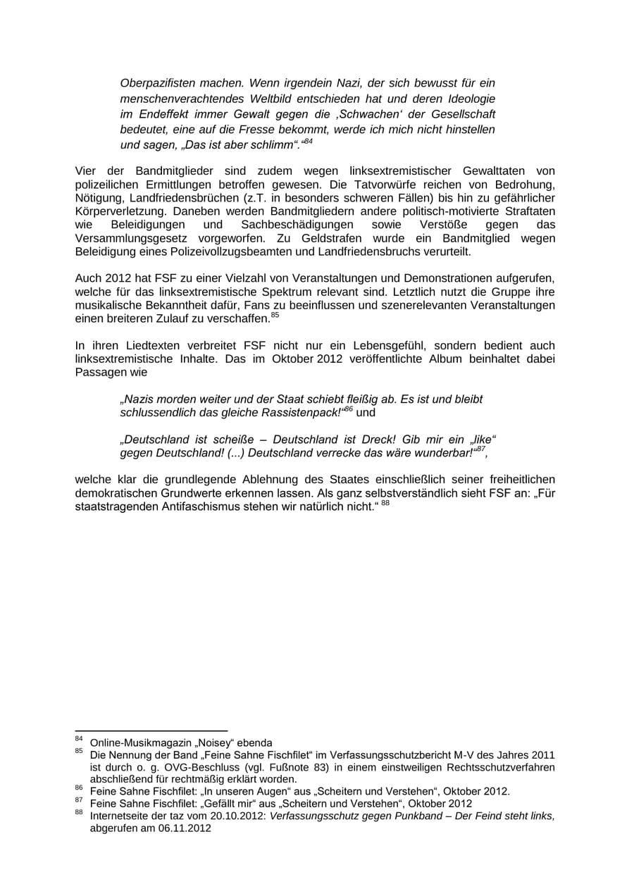 Seite 59 des Verfassungsschutzbericht 2012 Mecklenburg-Vorpommern