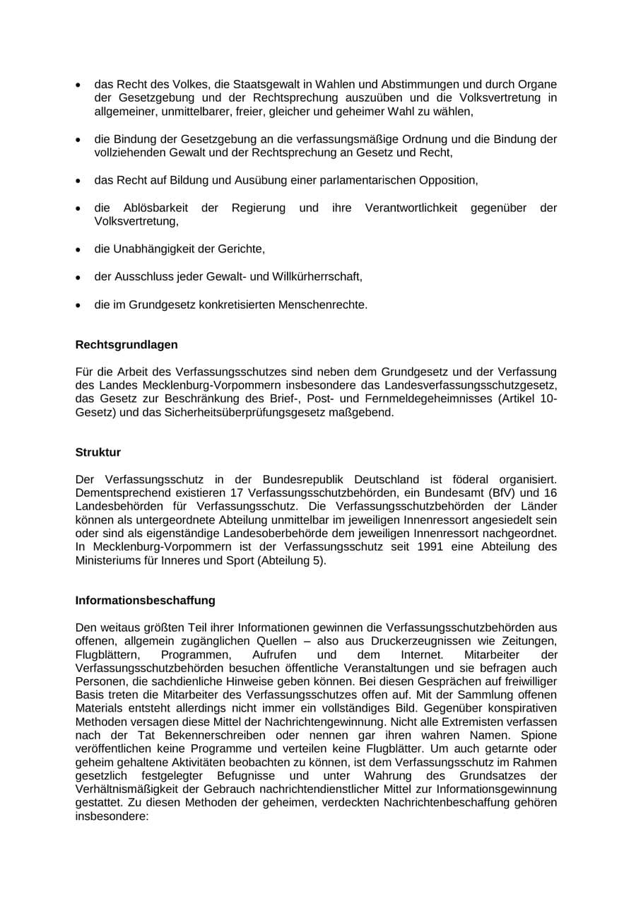 Seite 8 des Verfassungsschutzbericht 2012 Mecklenburg-Vorpommern