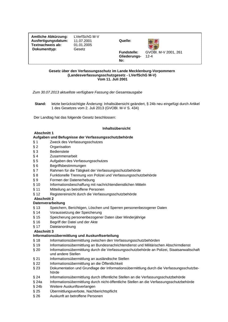 Seite 97 des Verfassungsschutzbericht 2012 Mecklenburg-Vorpommern