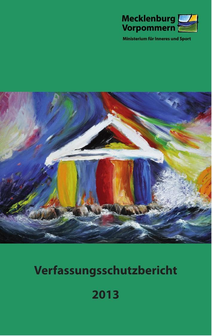 Seite 1 des Verfassungsschutzbericht 2013 Mecklenburg-Vorpommern